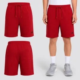 spodenki-dresowe-krotkie-meskie-4f-szorty-l-m0836-ss26-sportowe-przed-kolano-czerwony-bawelna