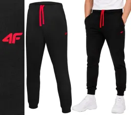 spodnie-dresowe-meskie-4f-sportowe-joggery-m2096-dres-dresy-na-co-dzien-l-czarny-bawelna-mezczyzna
