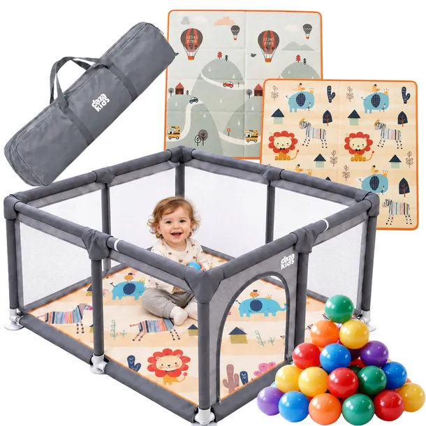 KOJEC DLA DZIECKA DZIECI 130x130 ZESTAW PREMIUM MIĘKKA MATA PIŁKI + TORBA