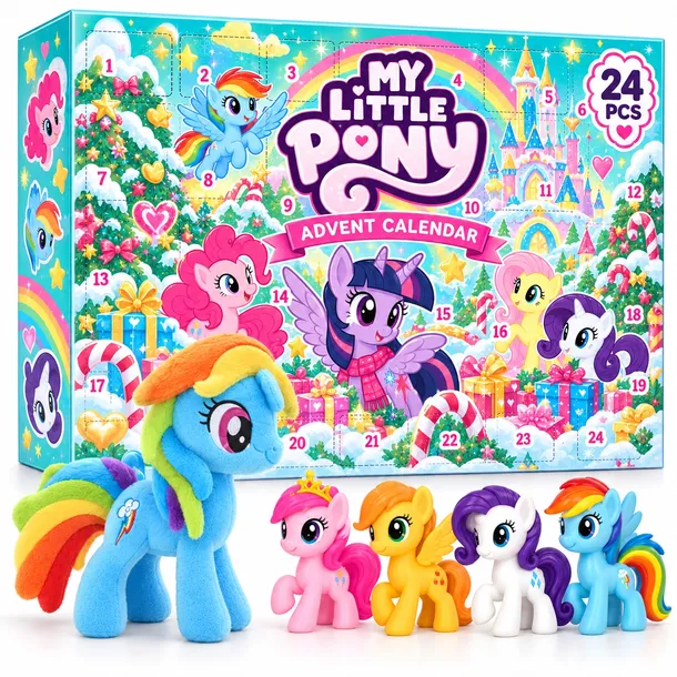 KALENDARZ ADWENTOWY MY LITTLE PONY 25EL. FIGURKI + MASKOTKA ZESTAW