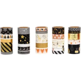 swiateczne-tasmy-washi-zestaw-25szt-scrapbooking-zloto-czern-prezent-100m