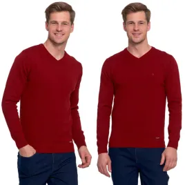 sweter-meski-klasyczny-swetr-bawelna-moraj-prosty-kroj-gladki-czerwony-xl-pulower-z-dekoltem-w-serek-bez-kaptura-wkladany-przez-glowe