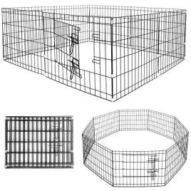 zagroda-wybieg-dla-psa-kota-szczeniat-krolika-kojec-klatka-160x60cm-bramka-metalowe-ogrodzenie-do-ogrodu-odstep-miedzy-pretami-4-cm