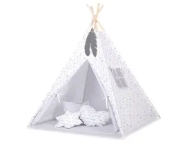 namiot-tipi-dla-dzieci-zawieszki-piora-szare-strzalki-szary