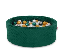 suchy-basen-minky-h-30-cm-z-pilkami-200szt-butelkowa-zielen