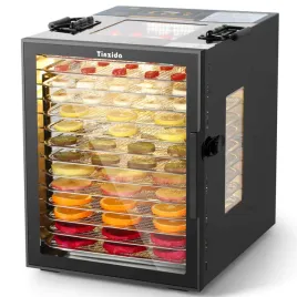 suszarka-do-zywnosci-stal-nierdzewna-1000w-tinzida-tzd-14dg-14-tac-dehydrator-owoce-warzywa-grzyby-ziola-regulacja-temperatury-sita-40-cm