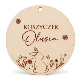 drewniana-zawieszka-do-koszyczka-wielkanocnego-kroliczek-kwiatki-imie