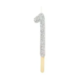 pme-silver-glitter-number-candle-1-80-mm