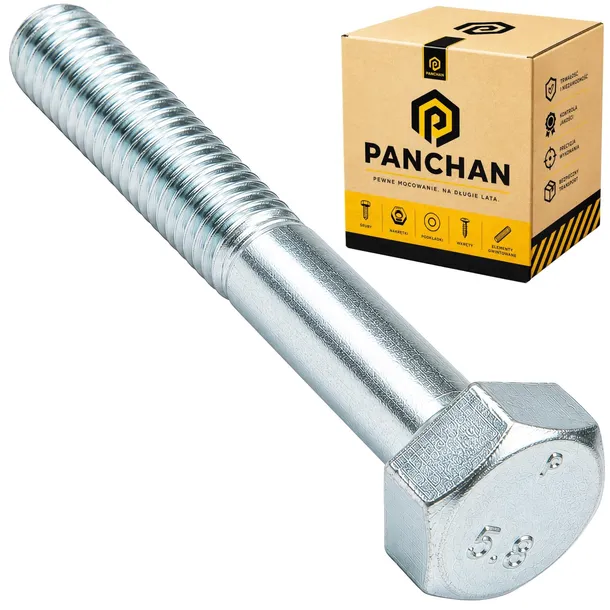 Śruba sześciokątna M12x60 DIN 931 kl. 5.8 ocynk 1kg PanChan
