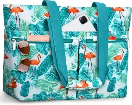 duza-damska-torba-plazowa-xxl-wodoodporna-z-zamkiem-forest-flamingo