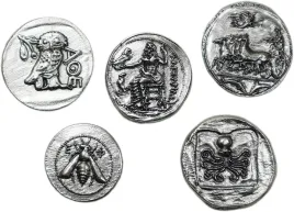 starozytne-greckie-monety-posrebrzane-tetradrachma-replika-5-sztuk-srebrne