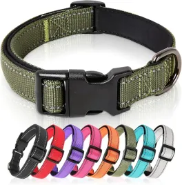 obroza-dla-psa-s-26-38-cm-odblaskowa-nylonowa-zielona-male-psy