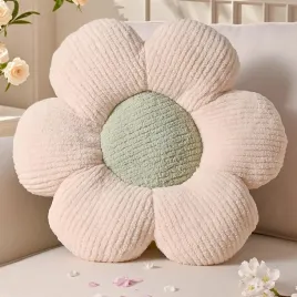 poduszka-kwiatowa-dekoracyjna-50-cm-kremowo-zielona-pluszowa-na-sofe