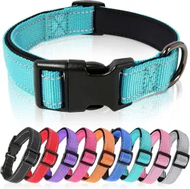 heele-obroza-dla-psa-regulowana-26-38-cm-odblaskowa-nylonowa-blekitna-s