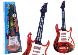 gitara-elektryczna-dla-dzieci-swiatla-melodie-czerwona-lean-toys