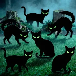 joyin-zestaw-6-dekoracji-ogrodowych-halloween-tabliczki-koty-swiecace