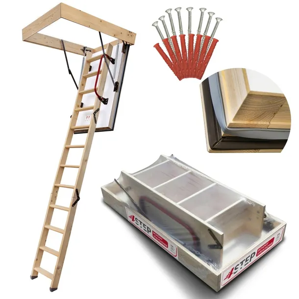 Schody Strychowe NORDIC 120x90 0,44 W/m2K Dodatkowa Uszczelka + Wkręty