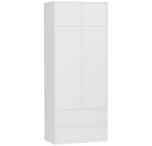 Szafa garderoba 90cm biała z nadstawką B-9N
