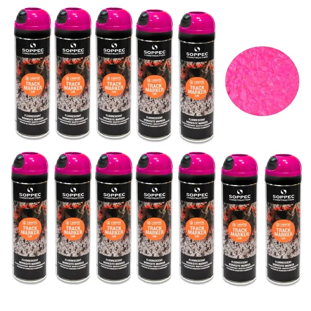 Farba Geodezyjna Soppec Fluo Track Marker Spray różowy 12szt.