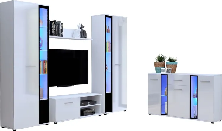 Zestaw mebli Komoda RTV Witryna Cube XL połysk