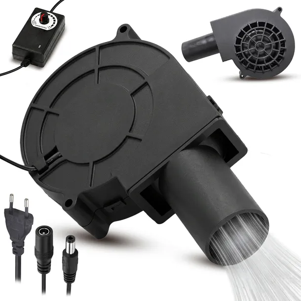 WENTYLATOR TURBINOWY DMUCHAWA Z REGULACJĄ OBROTÓW 12V 230V 97x94mm 6000 RPM