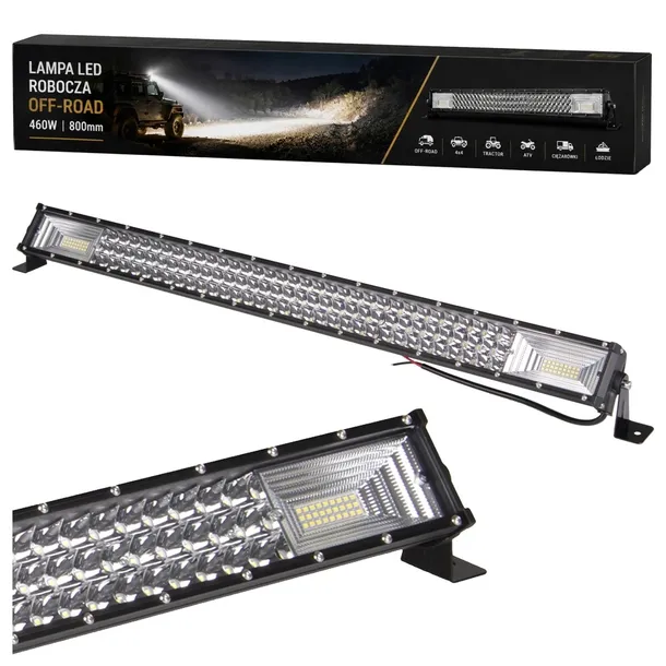 Lampa robocza LED OFF-ROAD 460W HALOGEN 80cm na auto MOCNA wysoka jakość