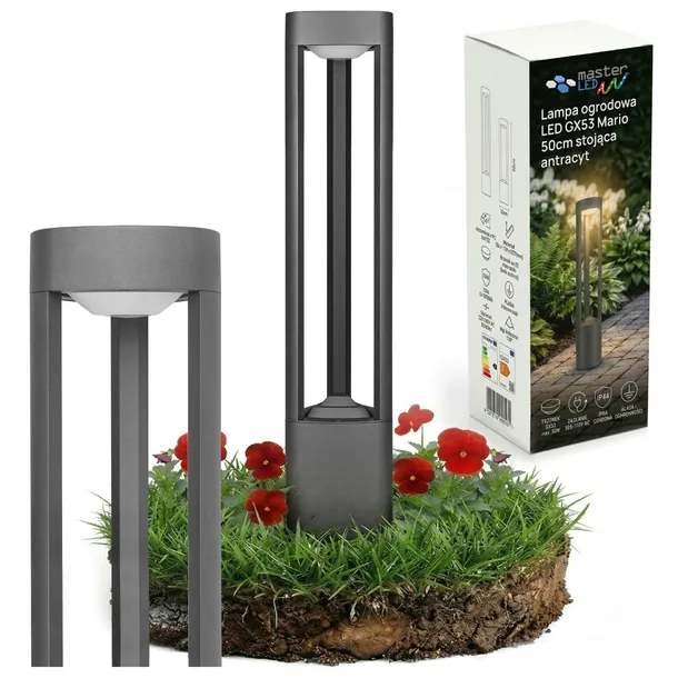 Lampa LED Ogrodowa 50cm zewnętrzna słupek stojąca GX53 LED