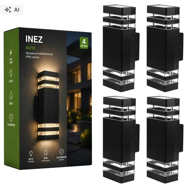 Kinkiet zewnętrzny lampa ogrodowa zewnętrzna elewacyjna ścienna GU10 LED