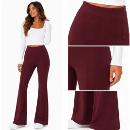 legginsy-spodnie-z-wysokim-stanem-szeroka-nogawka-flare-prazkowane-xl-bawelniane-damskie-push-up-wyszczuplajace-czerwone-dlugie
