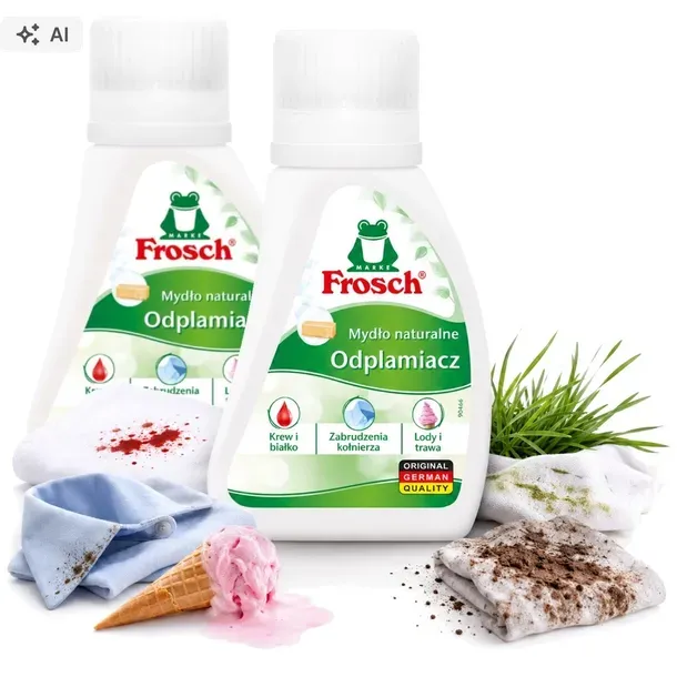 FROSCH Odplamiacz 75 ml usuwa plamy tłuszcz krew sos czekolade smar brud