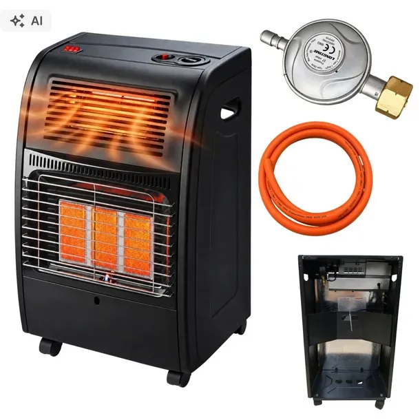 PIECYK GAZOWO-ELEKTRYCZNY 2w1 4200W + 1500W TURBOWENTYLATOR LPG