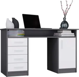 biurko-ada-antracyt-bialy-125-cm-4-szuflady-szafka-polki-do-biura-pokoju-na
