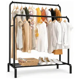 stojak-wieszak-na-ubrania-metalowy-podwojny-loft-polka-buty-czarny-120x150