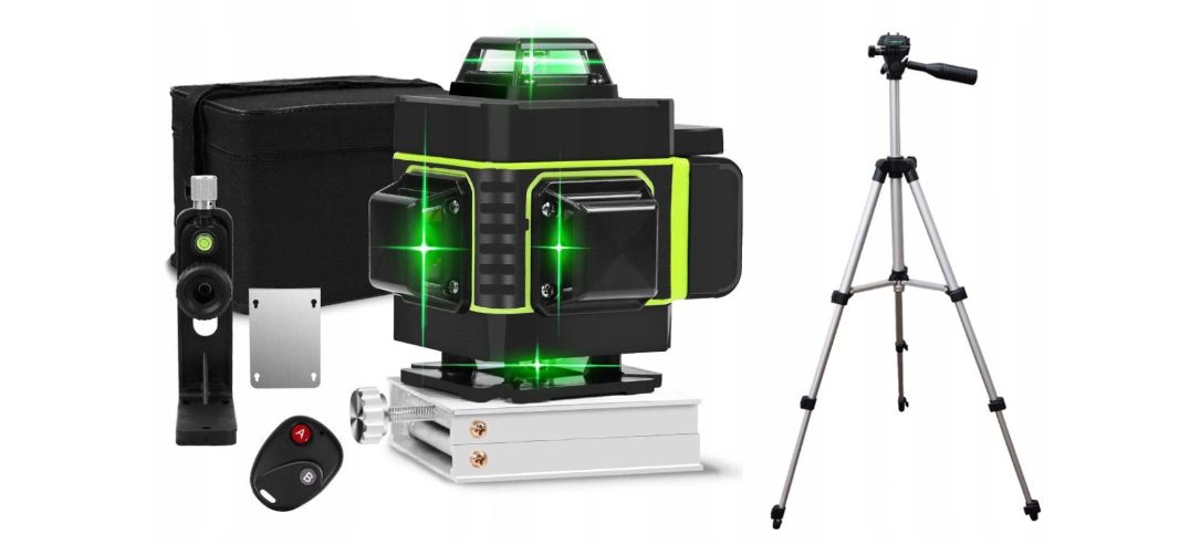 Promocja Poziomica Laserowa 16-l 4d Laser Krzyżowy + Statyw wyprzedaż przecena