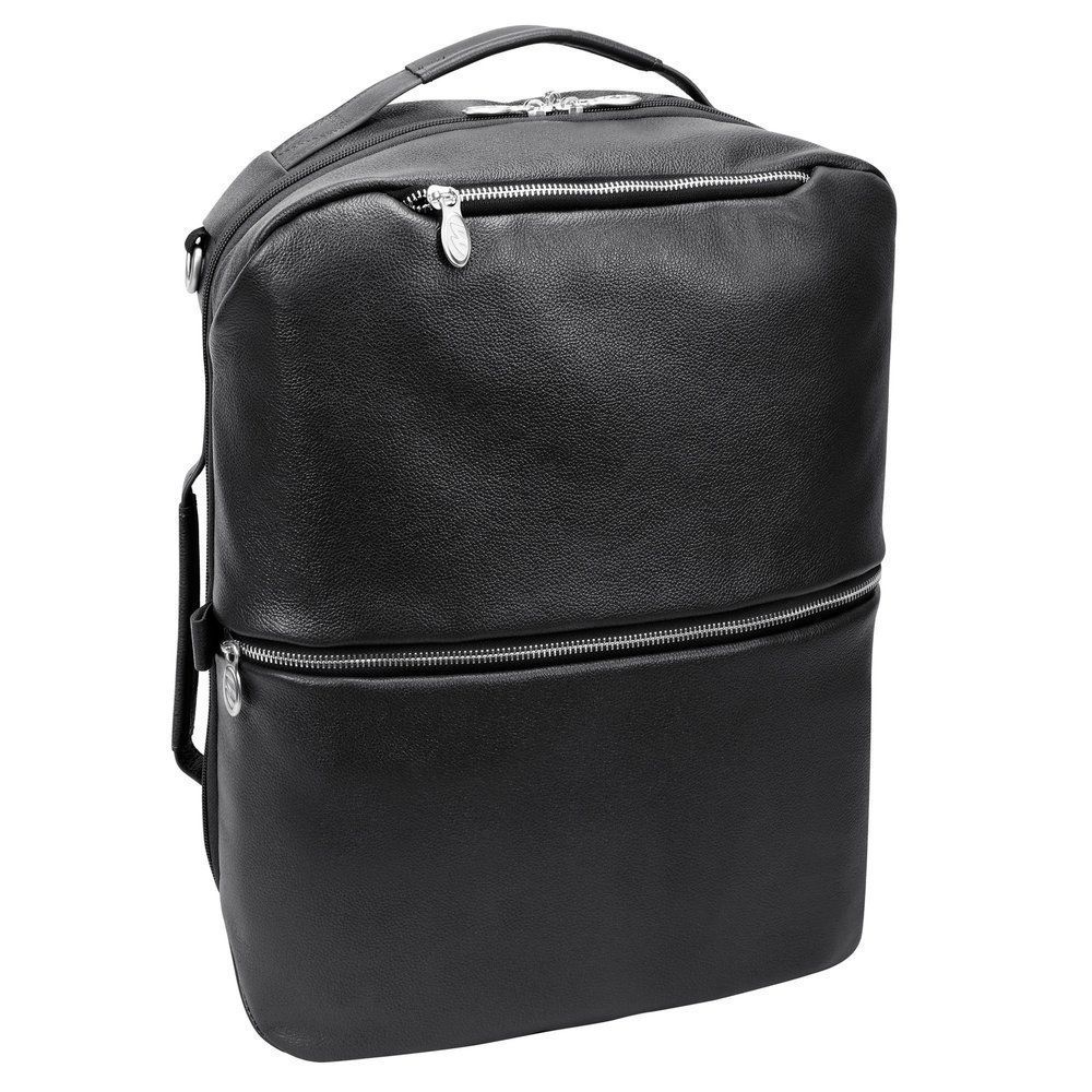 Plecak, torba podróżna skórzana czarna East Side ze skóry naturalnej na lap