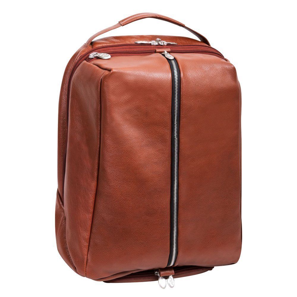 Brązowy plecak South Shore ze skóry naturalnej na laptopa 17