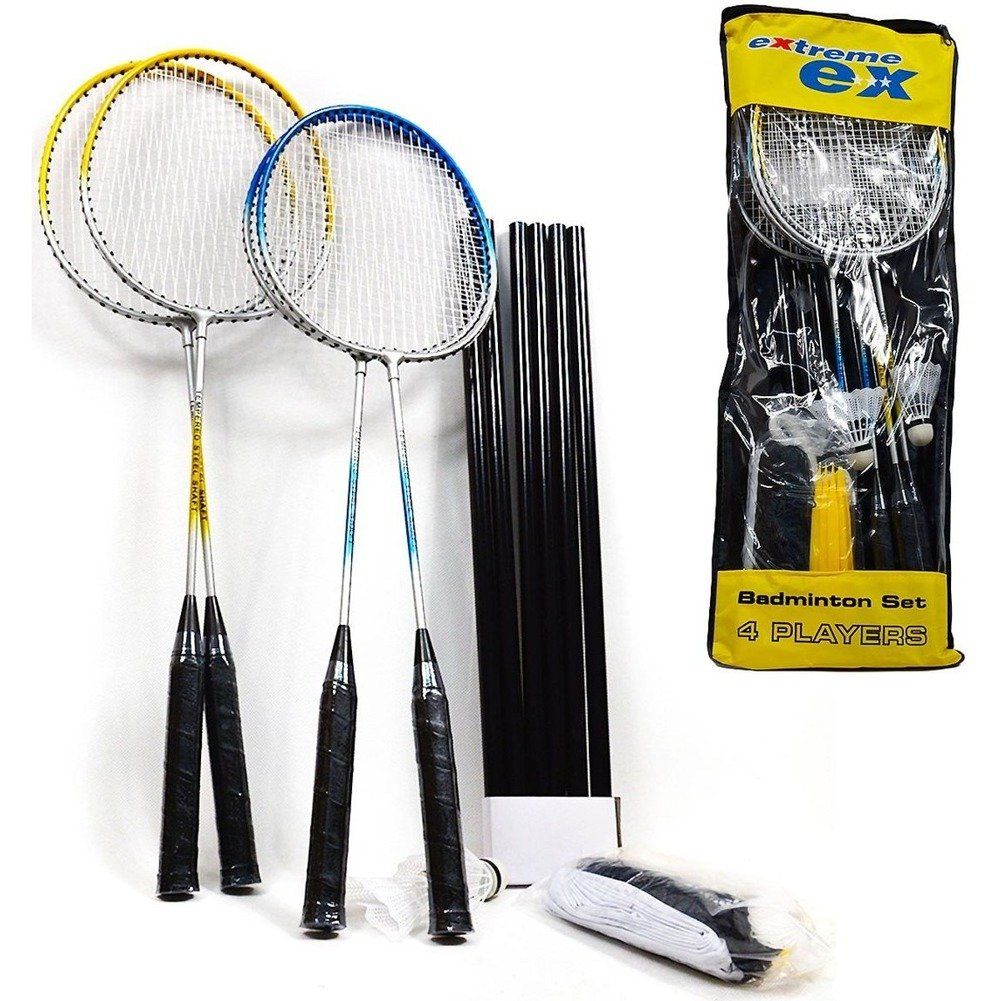 Zestaw do badmintona 5w1 słupki siatka rakiety lotki pokrowiec EXTREME