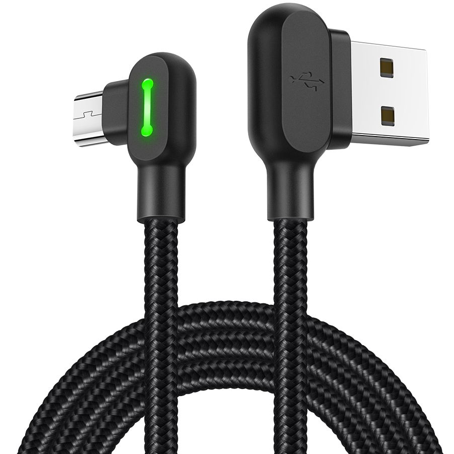 Promocja Mcdodo Button Szybki Kabel Kątowy 90° Led Micro Usb 1,8m Czarny wyprzedaż przecena