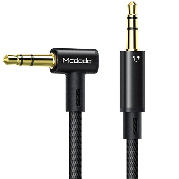 Promocja Mcdodo Mocny Kabel Kątowy Aux Mini Jack 3,5mm Oplot 1,2 M Czarny wyprzedaż przecena