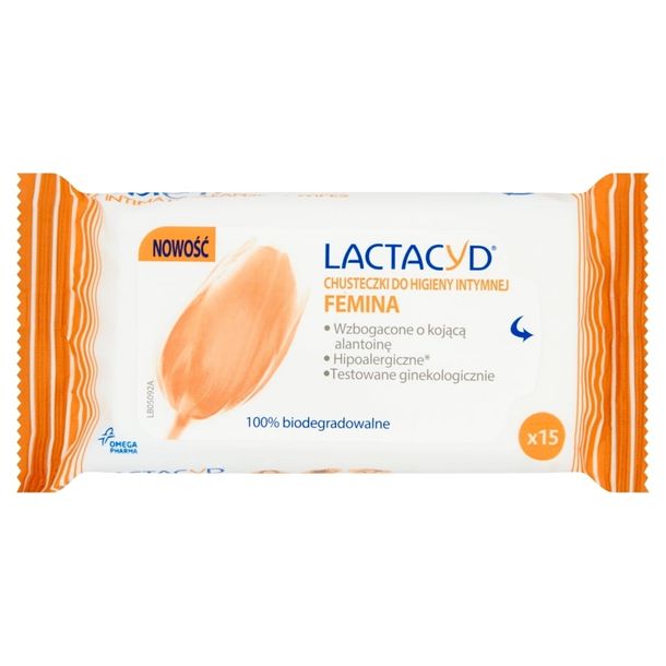 Lactacyd Femina chusteczki do higieny intymnej, 15 szt.