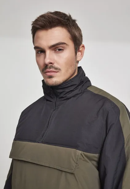 2-tone-padded-pull-over-darkolive-black-material-dominujacy-poliester