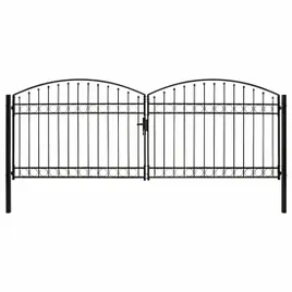brama-ogrodzeniowa-podwojna-zaokraglona-stal-400x150-cm