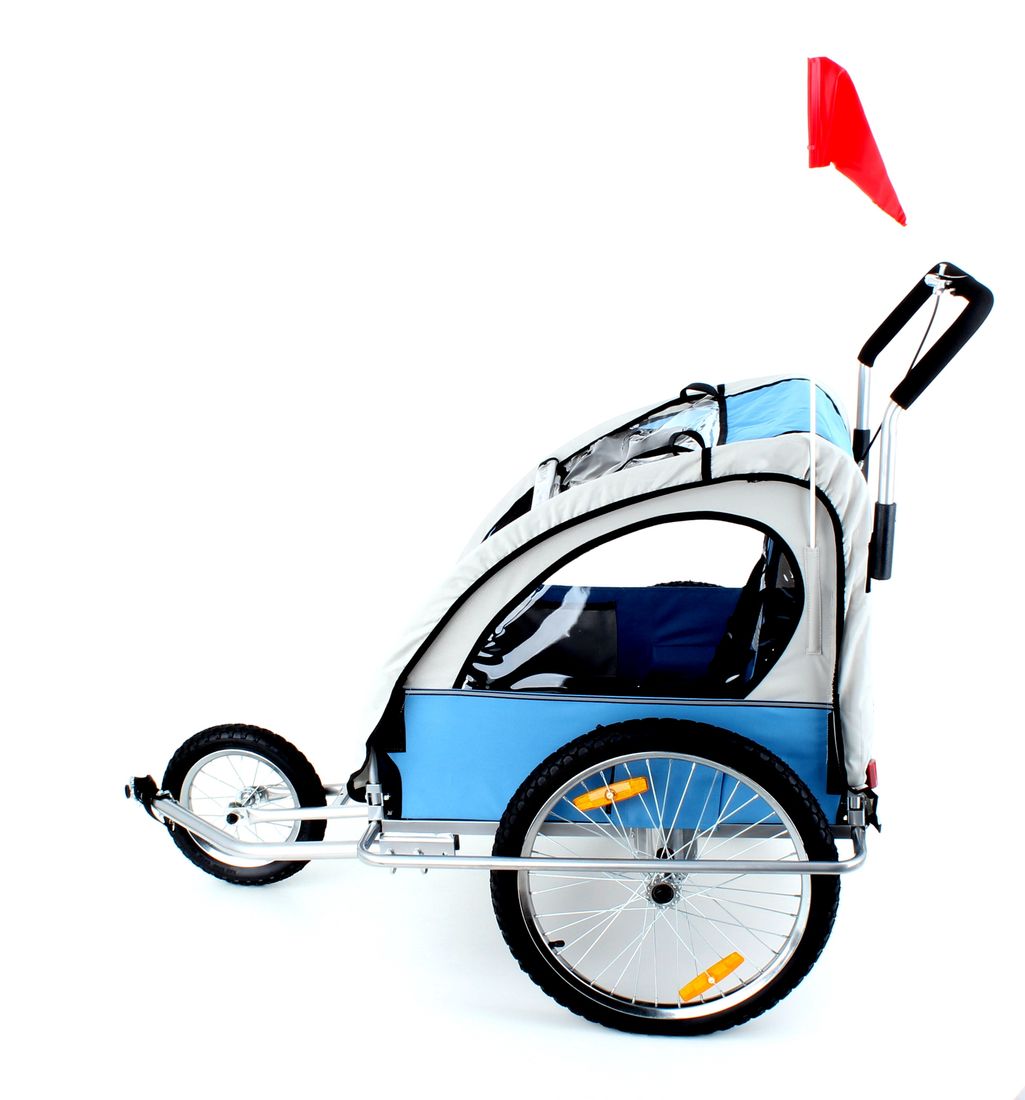 przyczepka-rowerowa-2-osobowa-jogger-led-amortyzowana-stan-nowy