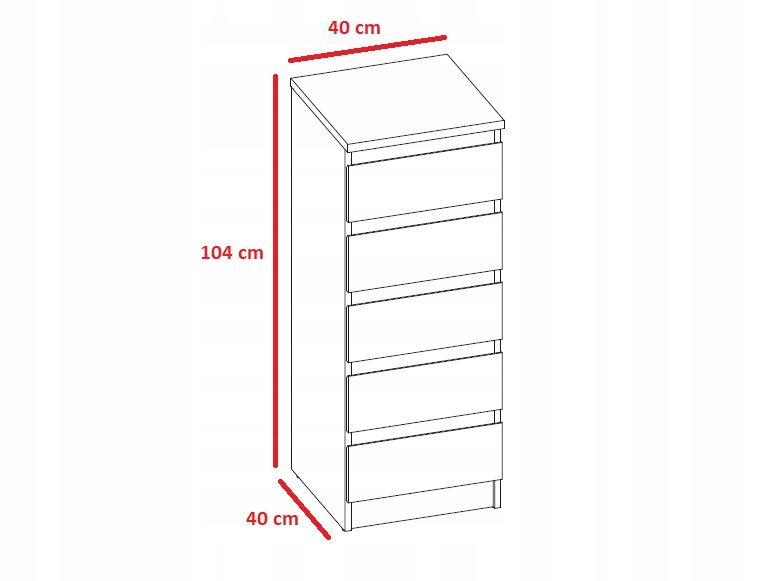 komoda-szafka-stella-5-szuflad-40cm-biala-wysoka-mafmeble