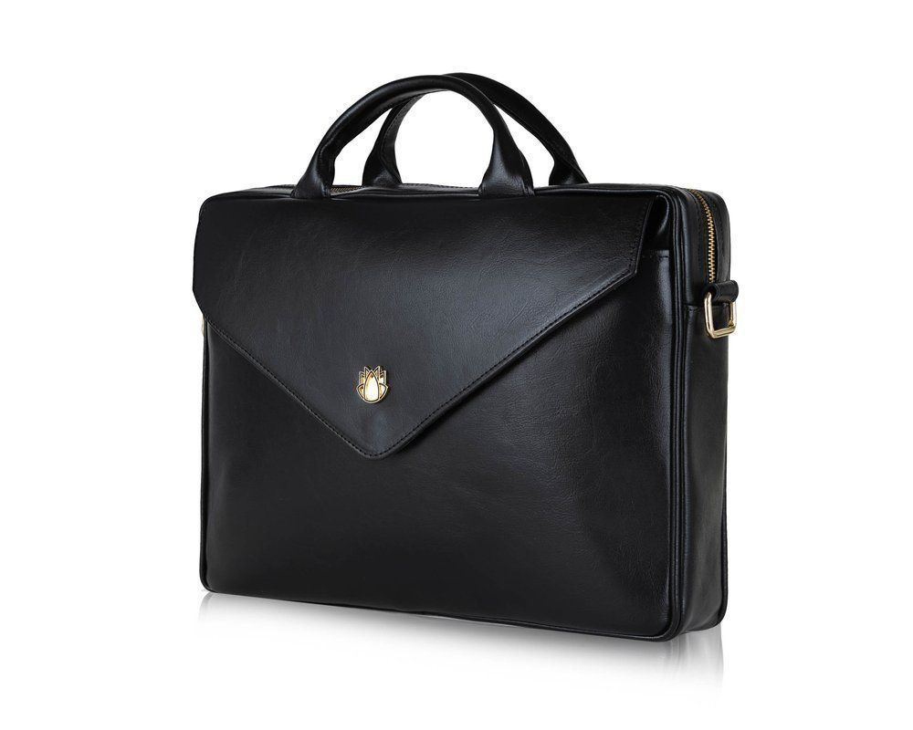 Skórzana damska torba na laptopa FL15 Positano czarna