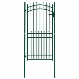 furtka-ogrodzeniowa-z-grotami-stalowa-100x200-cm-zielona