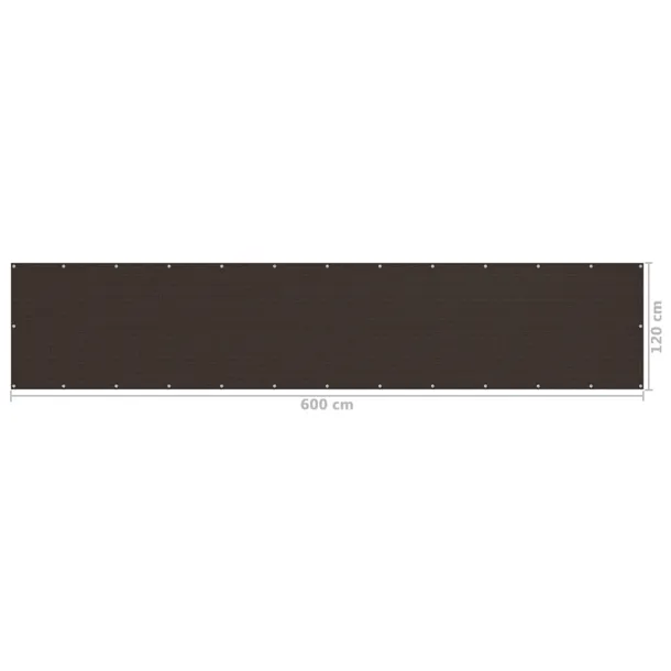 parawan-balkonowy-brazowy-120x600-cm-hdpe-stan-nowy