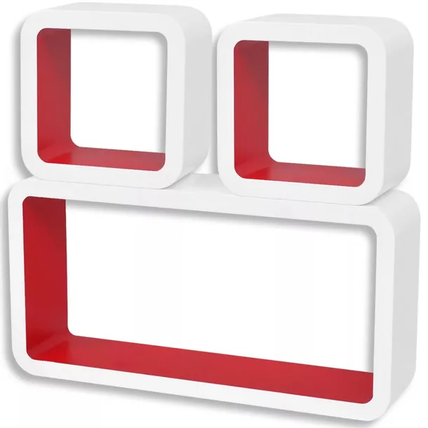 3-bialo-czerwone-wiszace-polki-ozdobne-mdf-cube-stan-nowy-kolor-mebla-bialy