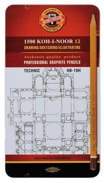 KOH-I-NOOR Zestaw ołówków technicznych TECHNIC HB-10H 12 sztuk