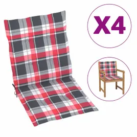 poduszki-na-krzesla-4-szt-czerwona-krata-100x50x4-cm